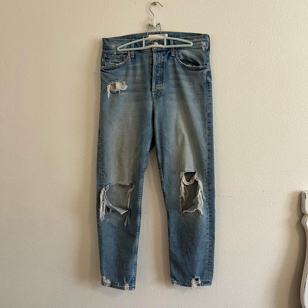 Mother Superior The Tomcat Distressed Straight Leg Jeans in The Confession - Picture 2 of 7